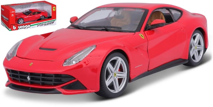 Bburago Modelauto - Ferrari F12 Berlinetta - rood - 19 cm - schaal 1:24 - speelgoedauto