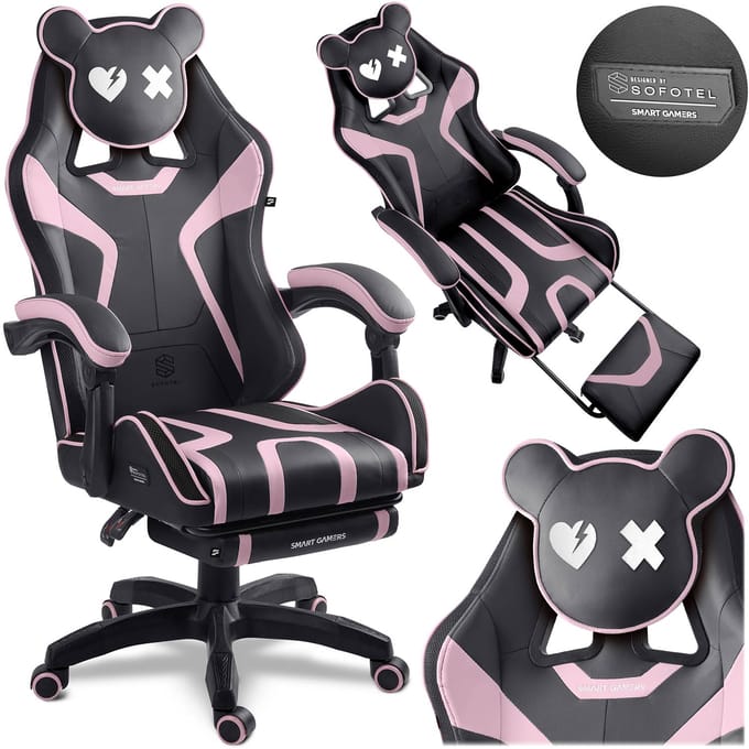 Sofotel Specter Serie - Gamingstoel - Draaibaar - Uitschuifbare Voetsteun - Kubevormige Rugleuning