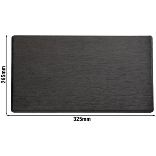 GGM Gastro (6 Stück) GN-Tablett 1/2 - SLATE - Melamin - Höhe: 12mm - Schwarz