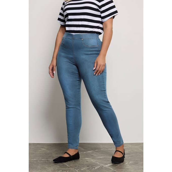 Yours For Good Lola Shaper Jegging In Midblauw Size 54