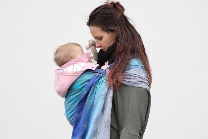 Yaro Stars Aqua Grad Grey Ring Sling