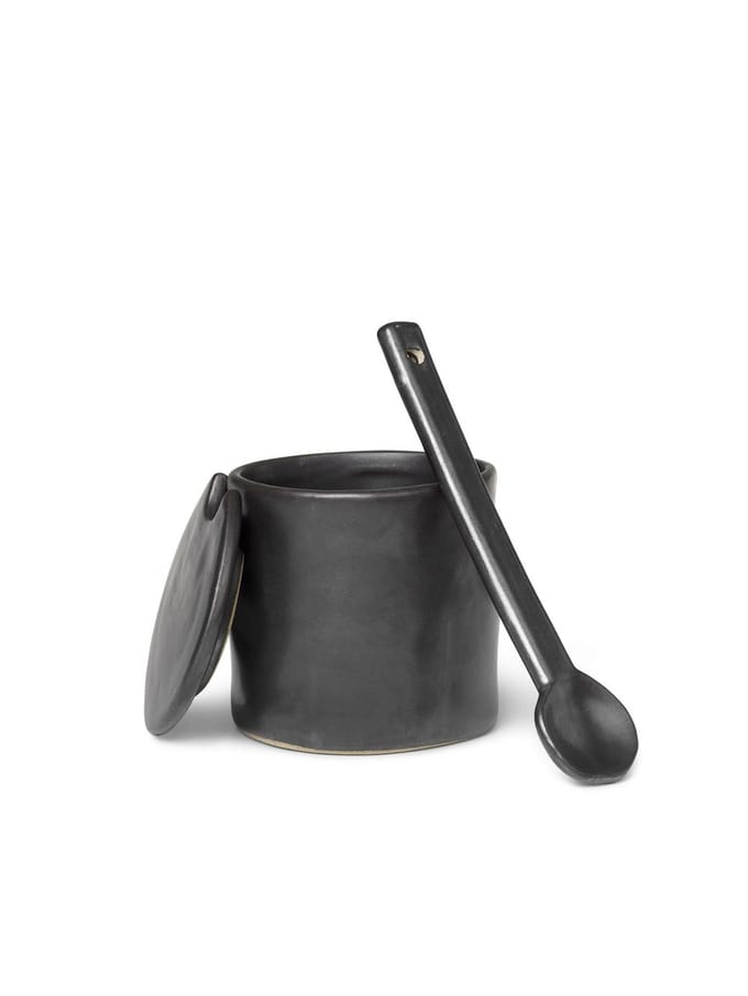 Ferm Living Flow Pot met lepel - zwart