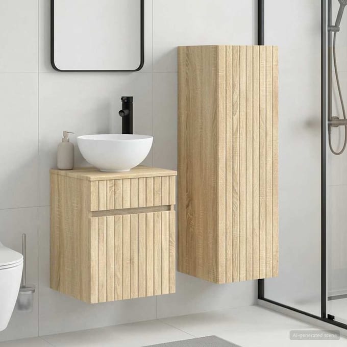 vidaXL - Badkamermeubel - Set - 2 - st - Sonoma - Eiken - 33 - x - 34,5 - x - 100 - cm
