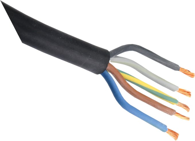 Toolstation Rubber kabel 2m 5x2.5mm² zwart