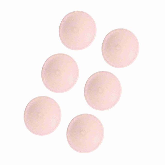 Coussinets d'allaitement en coton doux, lavables et réutilisables, absorbants, 6 pièces white