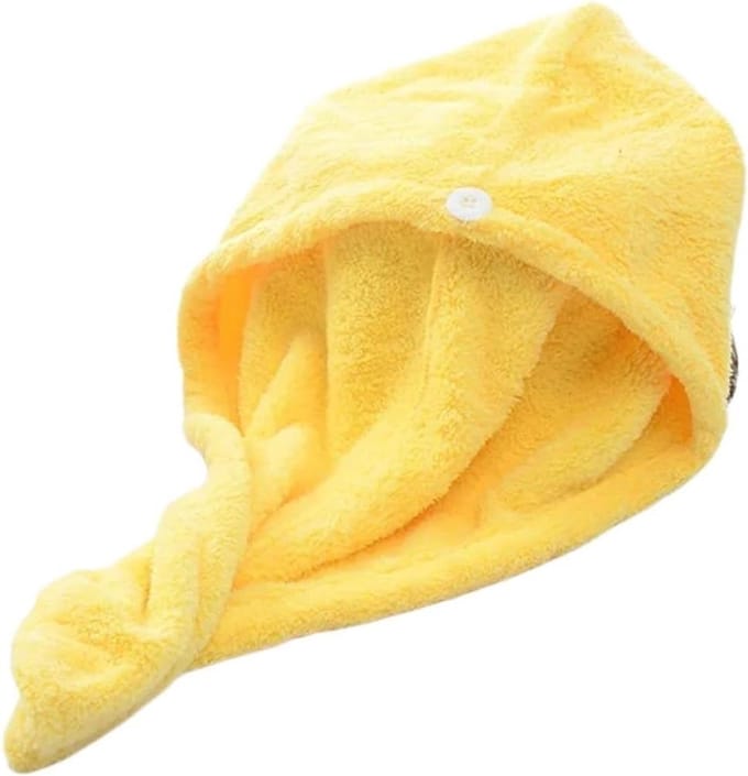 Handdoekkap - Haardroogkap Meisjes - Haar Drogen - Superabsorberende Microvezel - 50 cm x 25 cm - Geel