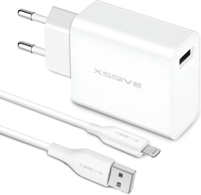 USB Adapter met Lightning Kabel 1 Meter - Geschikt voor Apple iPhone 14 en ouder, AirPods - Oplader met Kabel
