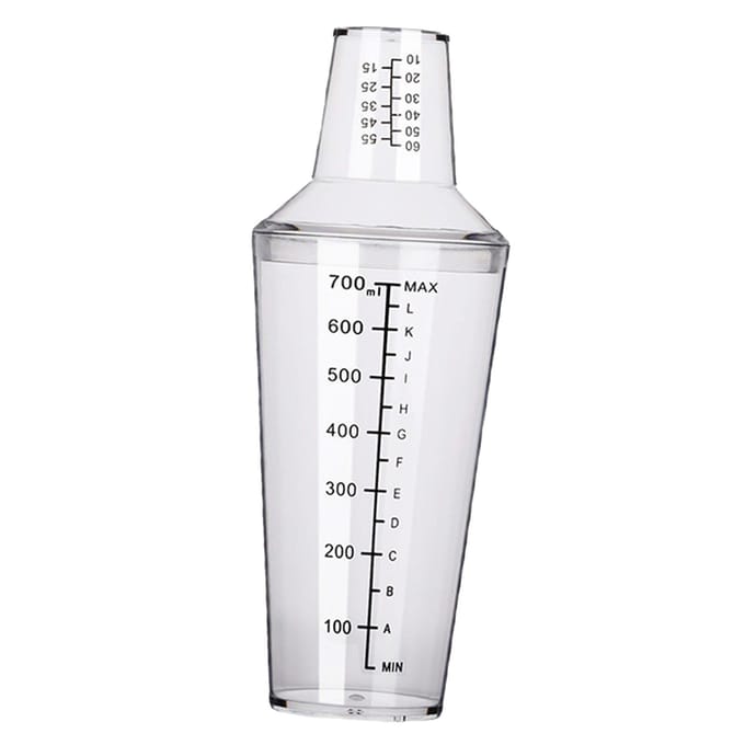 Cocktail Shaker Set met Maatverdeling 700ml PC Koude Hittebestendig Bartender Mixer Tool voor Melktheewinkel white
