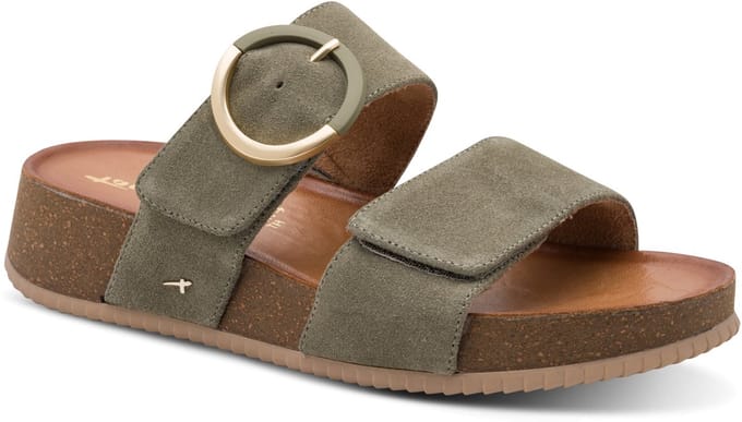 Tamaris Comfort Essentials Dames Slippers - SAGE GROEN SUEDE