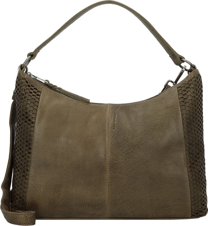 FREDsBRUDER Leren Schoudertas MY Hobo Bag Olive Olijfgroen