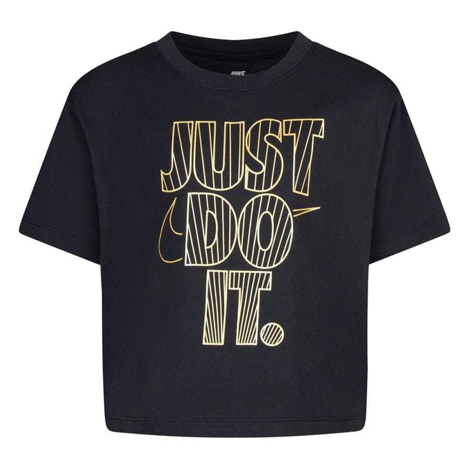 Nike Meisjes Shine Boxy T-Shirt (Zwart)