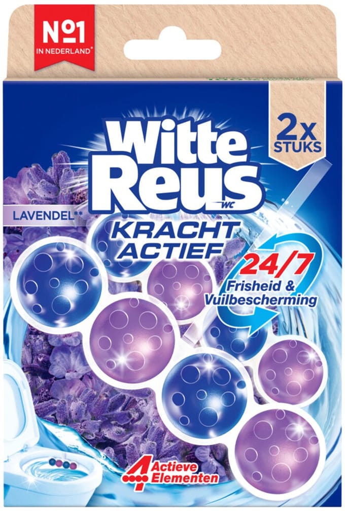 Witte Reus Toiletblok Kracht Actief Lavendel 2 stuks