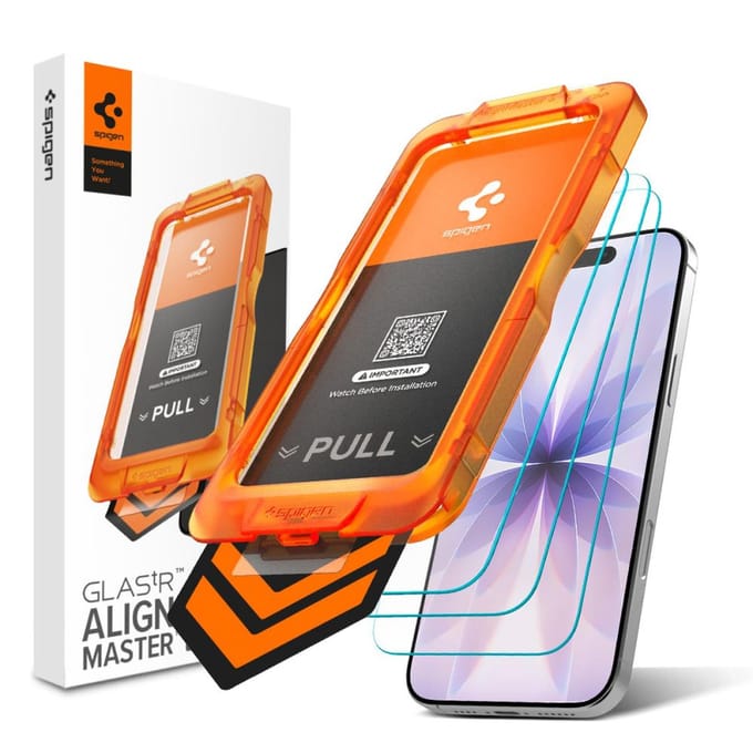 Spigen AlignMaster Geschikt voor Apple iPhone 17 - 9H Tempered Glass Screen Protector - Case Friendly - Gemakkelijke Installatie - 3-Pack