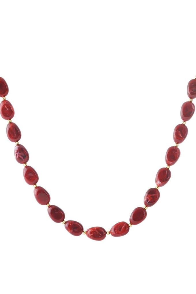 Bijoutheek Collier Statement Kralen Crimson