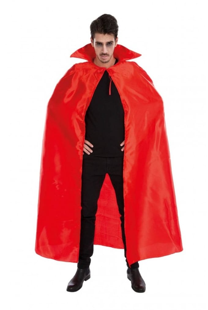 Halloween Dracula cape - voor volwassenen - rood - satijn - L163 cm