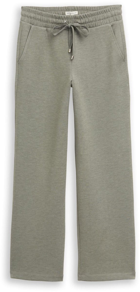 Tom Tailor - Rechte scuba broek - Maat 42/30 - cloudy green melange