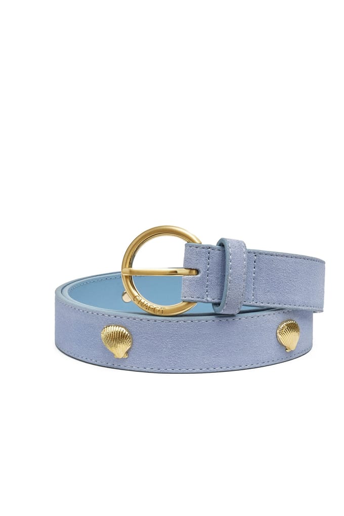 Fabienne Chapot Studded Shell Belt Pool Blue Maat: 105 | Riemen Outlet | Dames | Blauw