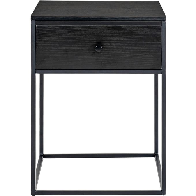 Vita Bedside table with 1 drawer - Bedside table with 1 drawer, black with black drawer