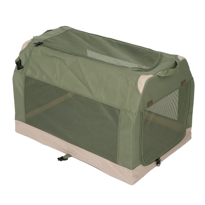 zooplus Basics Opvouwbare hondenkrat met opening 91x61x58cm, groen