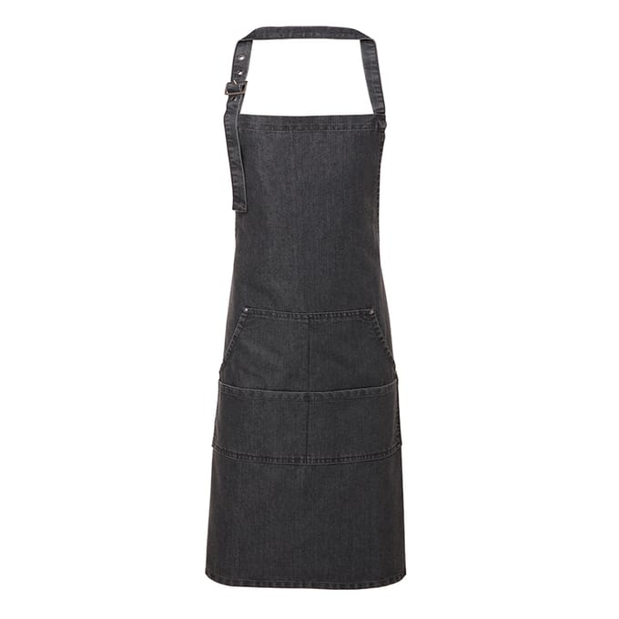 Premier Unisex Volwassenenschort met zakken (Zwarte denim)