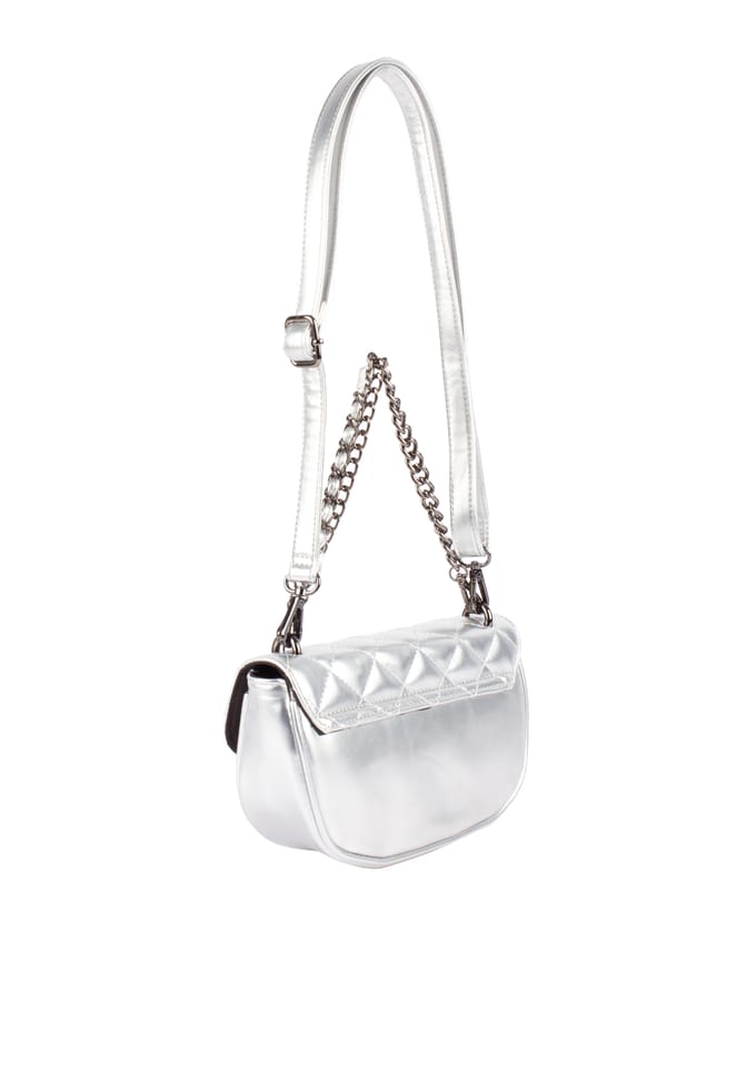 Faina Schoudertas in metallic look Dames zilver