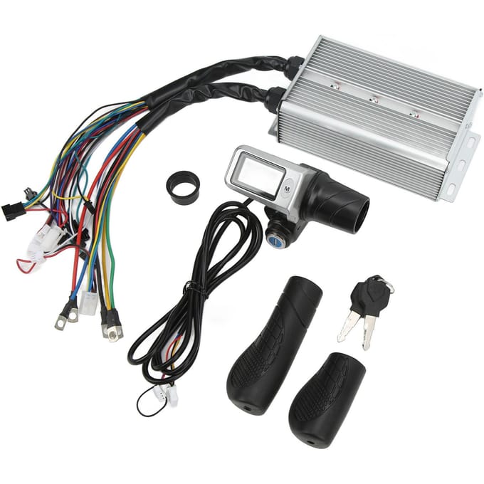 Elektrische Fiets Controller Kit 36V 48V 1500W Elektrische Fiets Controller LCD Display Snelheidsregeling black