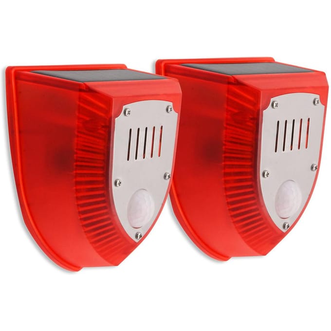 Zonne-stroboscoop met PIR-bewegingssensor Alarm Getimede inductie van het menselijk lichaam Infrarood alarmlicht 2Pcs rood