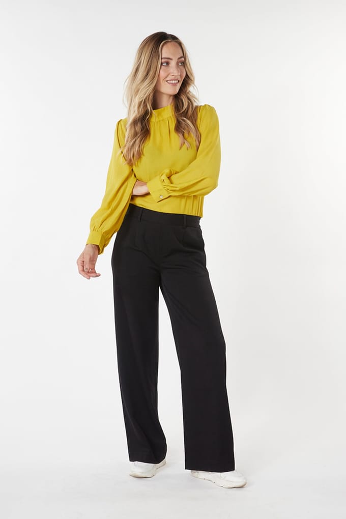 EsQualo Blouse Collar Gathering Warm Olive Größe: 36 | Blusen Outlet | Damen | Grün
