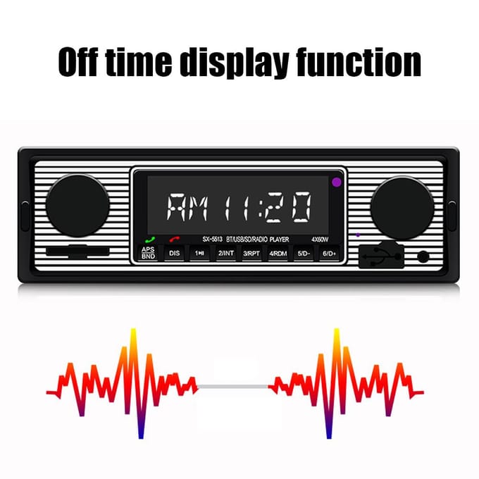 BT Vintage Radio MP3 Speler Stereo USB AUX Auto Stereo Audio U Disk black