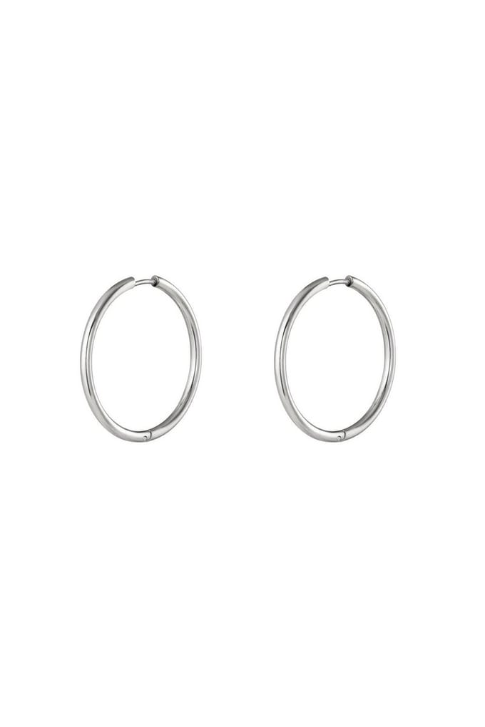 Bijoutheek Oorringen Klik Hoop 3,5cm Zilverkleurig