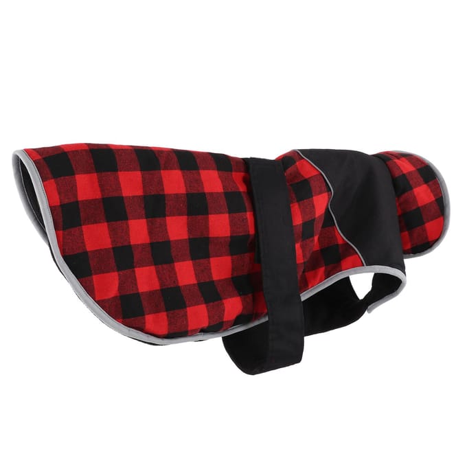 Huisdier Hond Jas Waterdicht Winddicht Reflecterend Winter Warm Ruitjes Hondenjas voor Klein Middelgroot Groot S(for 2-4kg) black