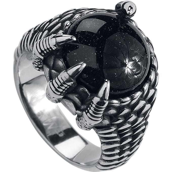 etNox hard and heavy - Gothic Ring - Crystal Claw - voor Vrouwen - zilverkleurig