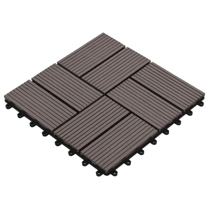 vidaXL - Terras - Tegel - 11 - st - Donkerbruin - 30 - x - 30 - cm - WPC