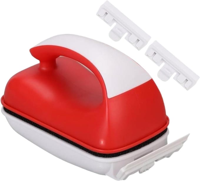 Aquarium Reiniger - Glas Schrobber - Helder Aquarium - Magnetisch Dubbelzijdig - 8-25mm Glasdikte - Wit