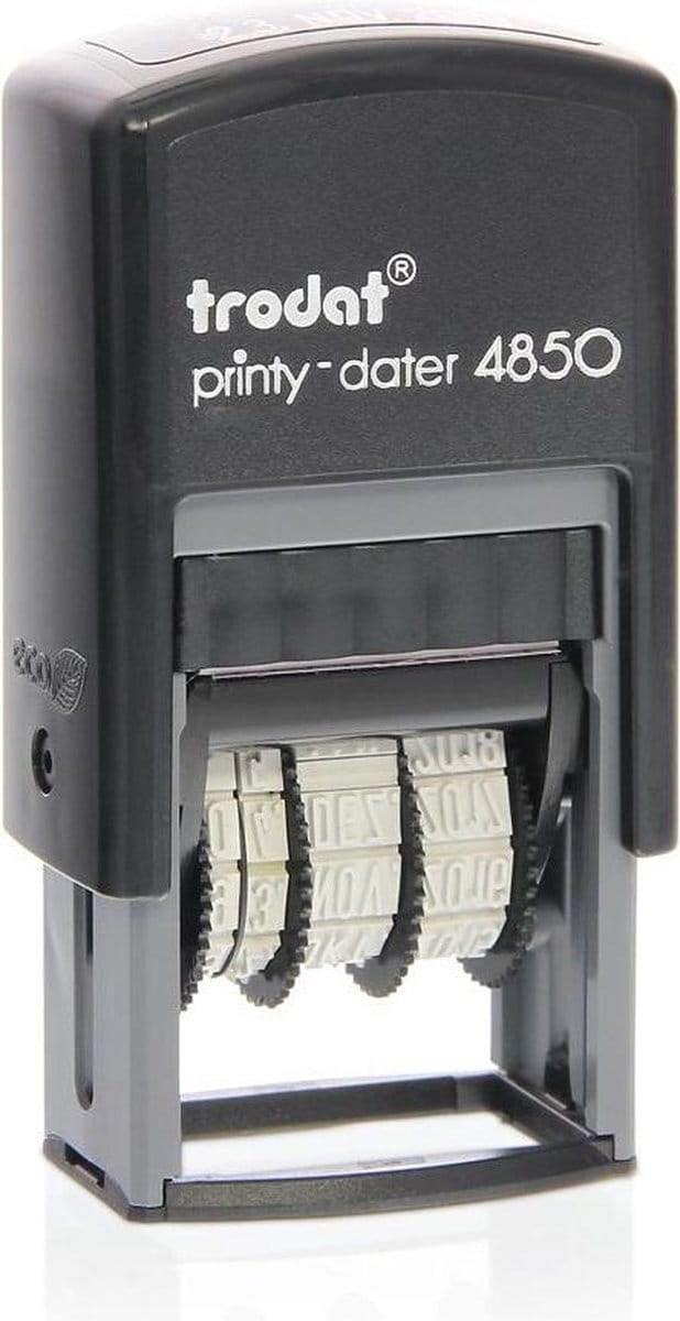 Trodat Printy 4850/D Blauw - Stempels - Datum stempel Nederlands - Stempel afbeelding en tekst