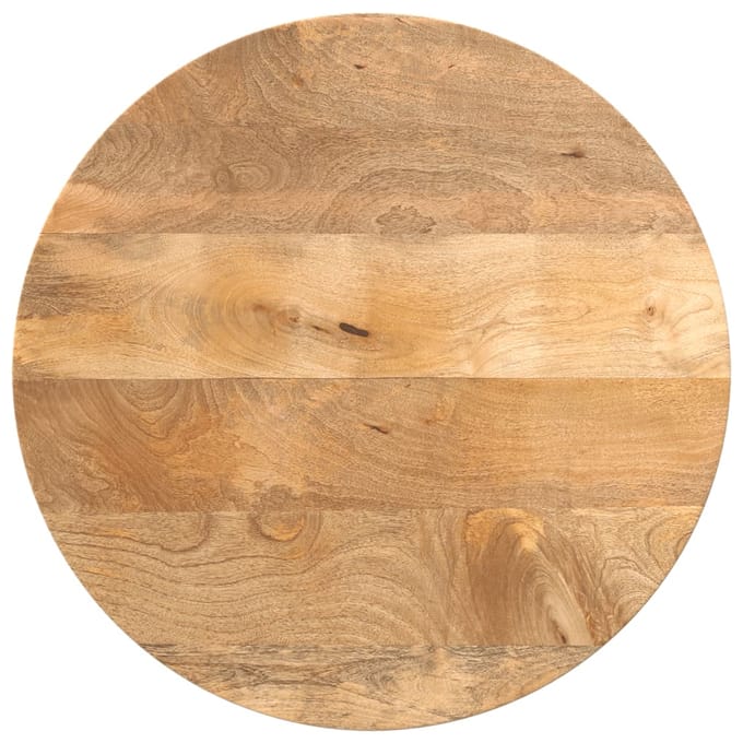vidaXL - Tafelblad - rond - Ø - 60x3,8 - cm - massief - ruw - mangohout