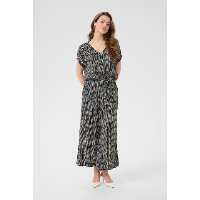 Jurk KAmille Loose fit black offwhite