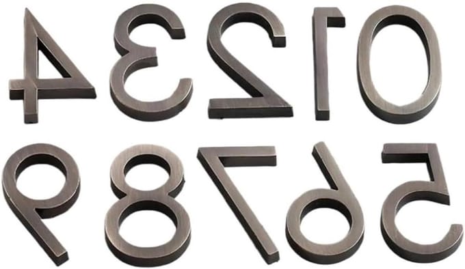 Metalen Huisnummer - Straathuis Nummer - Huis Nummering - Drijvend Ontwerp - 6 cm Hoog - Geborsteld