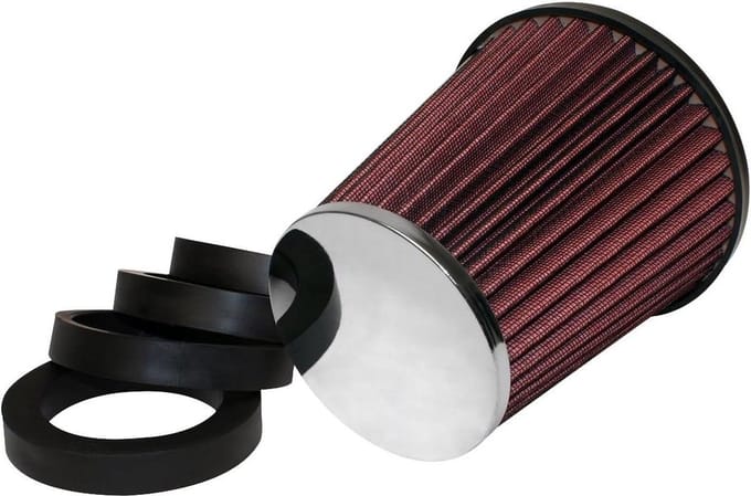 Sport luchtfilter universeel donkerrood met 6 adapters-verbeterde filtering