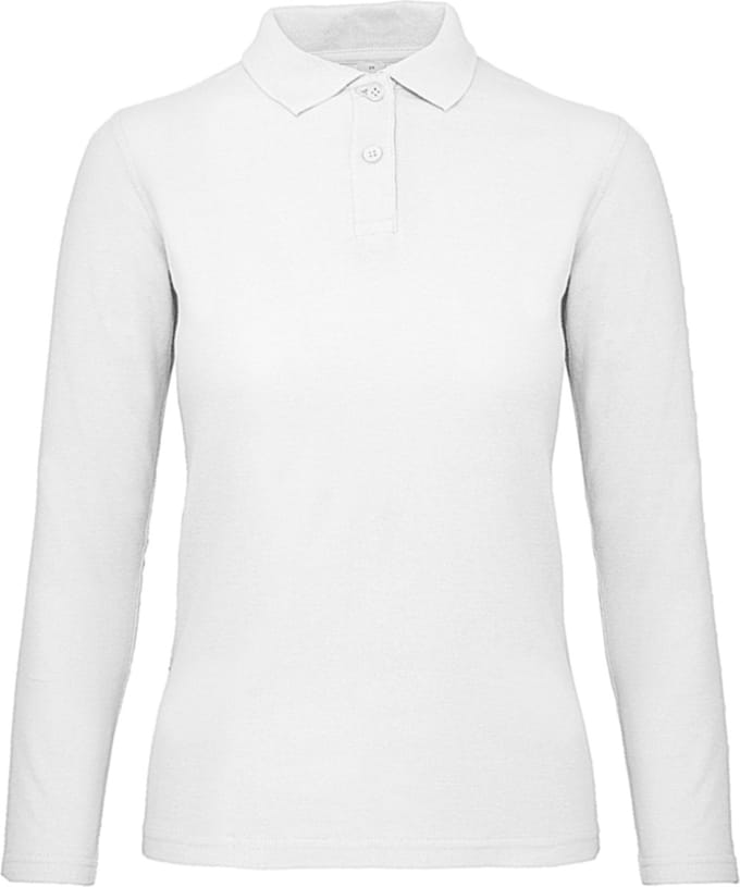 B&C BE INSPIRED - Women´s Long Sleeve Polo ID.001 - White - XL