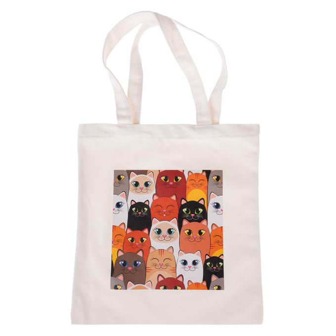TIAKI canvas tas "Smiling Cats" voor dierenliefhebbers