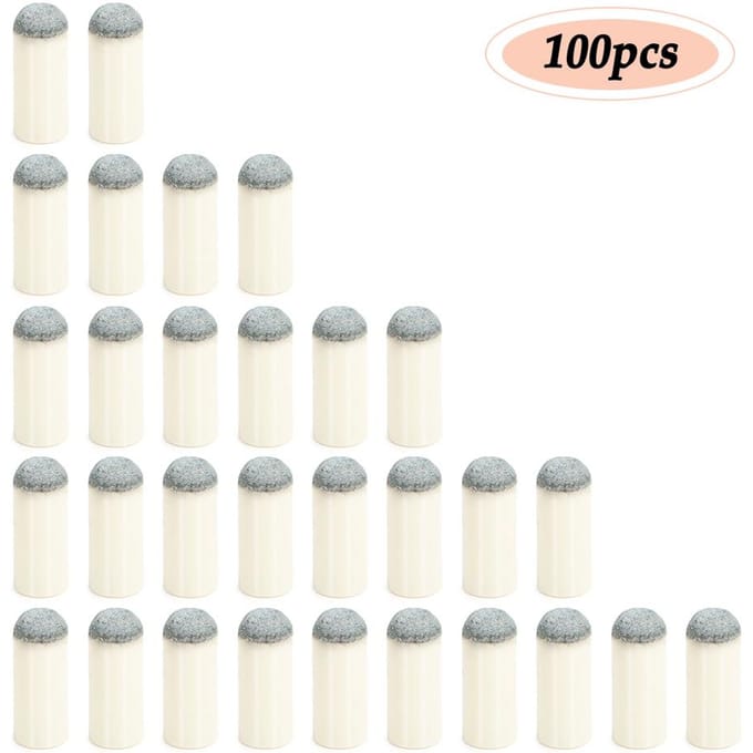 100 STUKS Slip-on Poolkeu Tips Biljartkeu Ferrules Biljartkeu Kop 9MM / 10MM / 11MM / 12MM / 13MM 13mm white