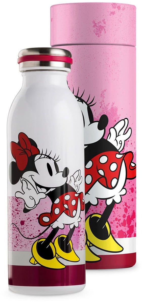 disney MINI MOUSE waterfles/thermofles - 21 cm hoog - rose- rvs - in geschenkverpakking