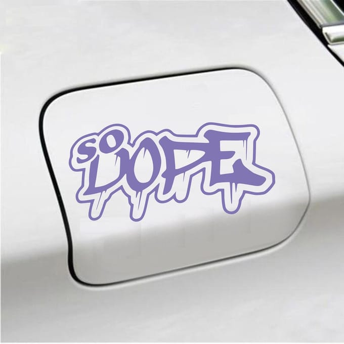 Bumpersticker - So Dope - 8,2 X 15 - Paars