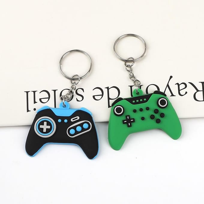 Porte-clés Manette de Console de Jeu Porte-clés de Voiture Anneau Cadeau Créatif, Noël gray