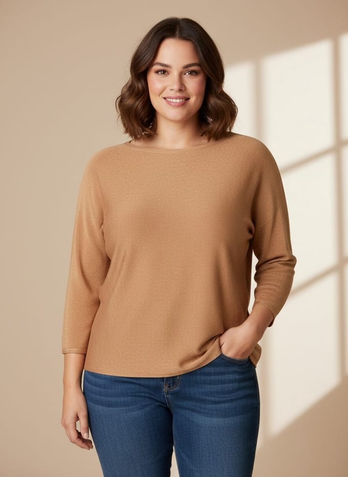 YEST CURVE Jonina Tops - Soft Terra - maat X-0(44)