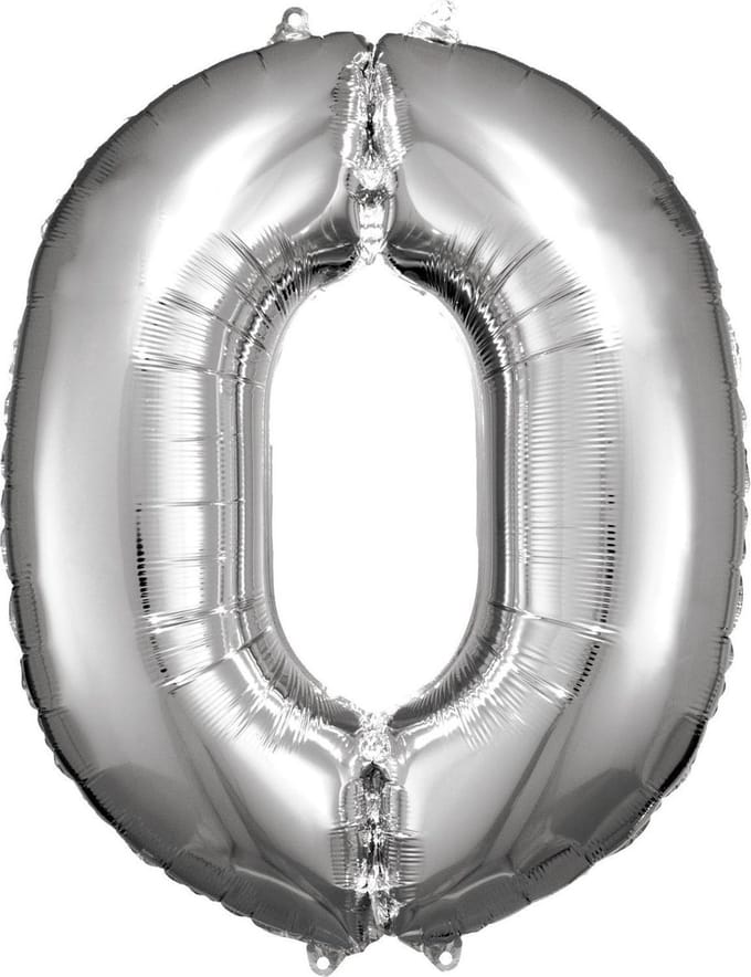 Amscan Folieballon Cijfer 0 Junior 66 X 88 Cm Zilver