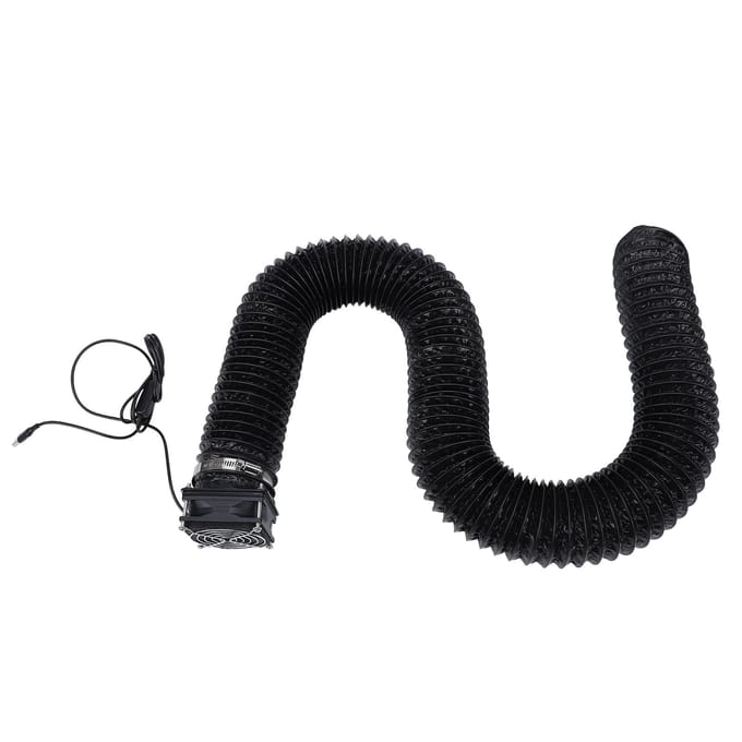 Afzuigventilator voor 3D-printerbehuizing Geurverwijdering en Rookafzuigingskit 70 mm Diameter Intrekbare Slang black