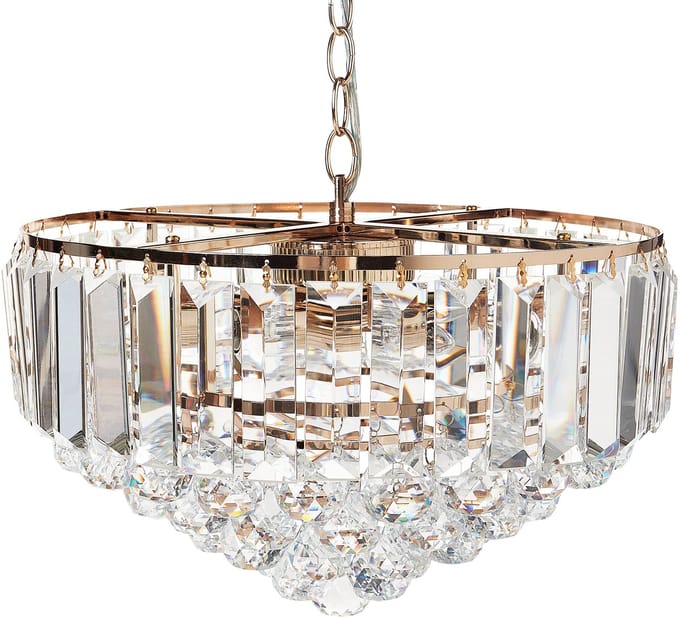 ACHEIRO - Kroonluchter - Goud - 49 cm - Kristal