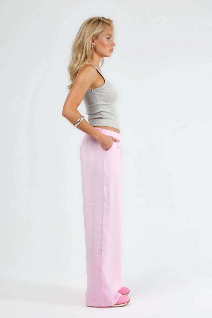 Brede Taille Pantalons met Plissé